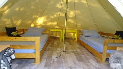 Inside view of a teepee